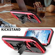 For iPhone 16e Sliding Camera IP68 Water-resistant Holder Phone Case(Red)