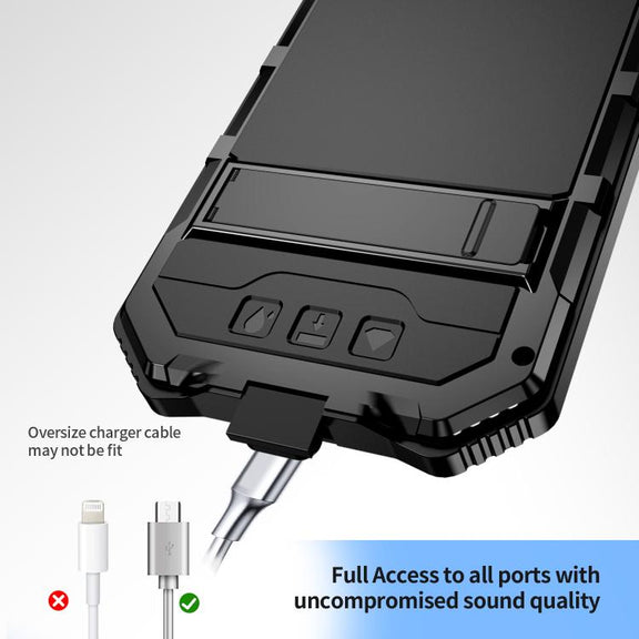 For iPhone 16e IP68 Water-resistant Dustproof Shockproof Holder Phone Case(Black)