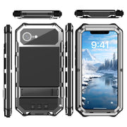 For iPhone 16e IP68 Water-resistant Dustproof Shockproof Holder Phone Case(Silver)