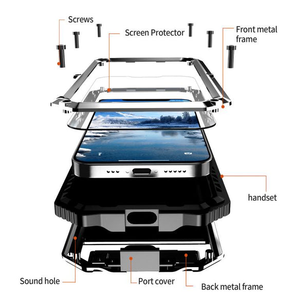 For iPhone 16e IP68 Water-resistant Dustproof Shockproof Holder Phone Case(Silver)