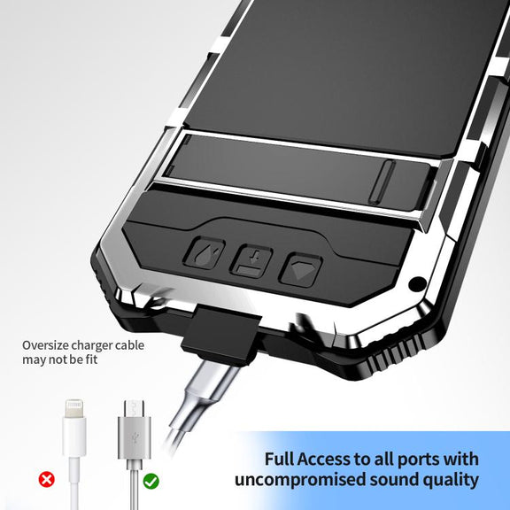 For iPhone 16e IP68 Water-resistant Dustproof Shockproof Holder Phone Case(Silver)