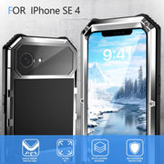 For iPhone 16e IP68 Water-resistant Dustproof Shockproof Holder Phone Case(Silver)