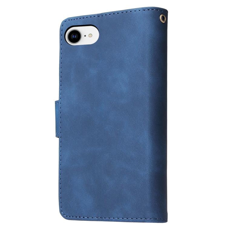 For iPhone 16e Multifunctional Multi-Card Wallet Phone Leather Case(Dark Blue) - iPhone 16e Cases by PMC TechLife | Online Shopping South Africa | PMC TechLife | Buy Now Pay Later Mobicred