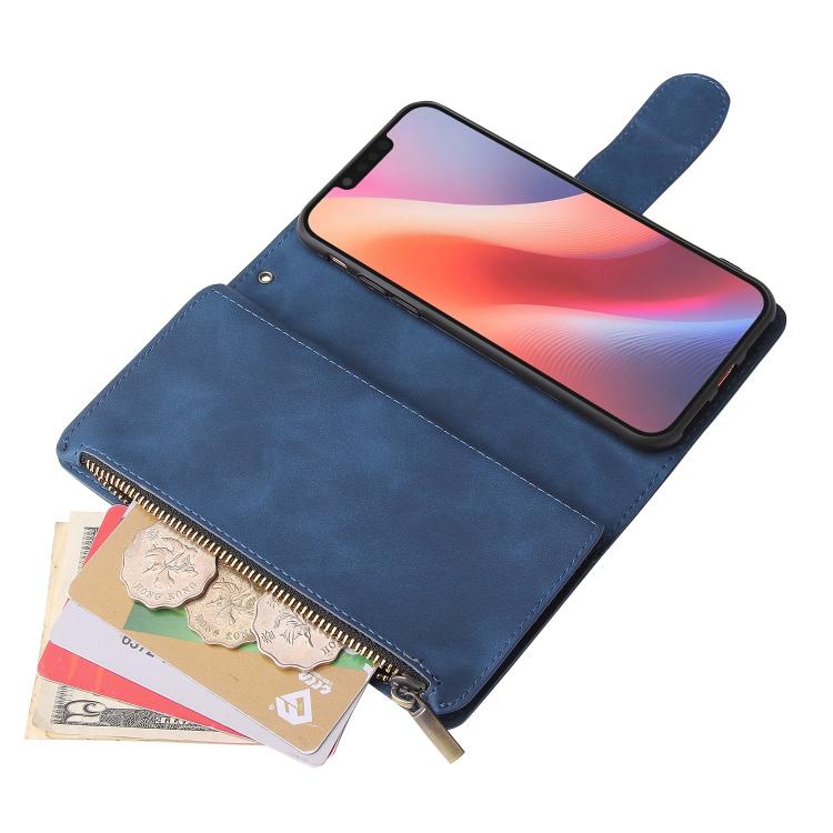 For iPhone 16e Multifunctional Multi-Card Wallet Phone Leather Case(Dark Blue) - iPhone 16e Cases by PMC TechLife | Online Shopping South Africa | PMC TechLife | Buy Now Pay Later Mobicred