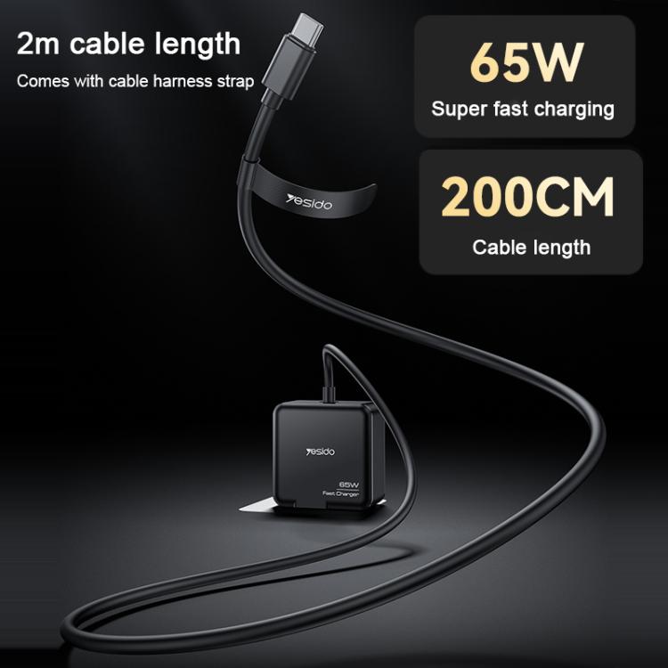 Yesido YC75 PD65W 2m USB-C / Type-C Cable Laptop Charger, EU Plug(Black) - free shipping - PMC Jewellery - Order now!