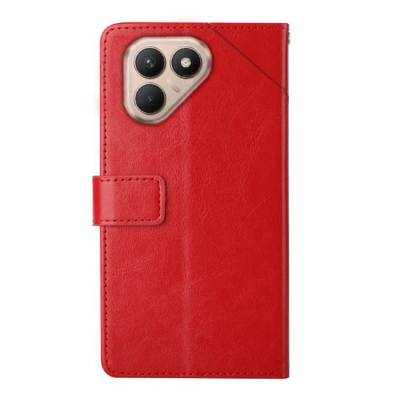 For Tecno Pova 7 4G Y-shaped Pattern Flip Leather Phone Case(Red)