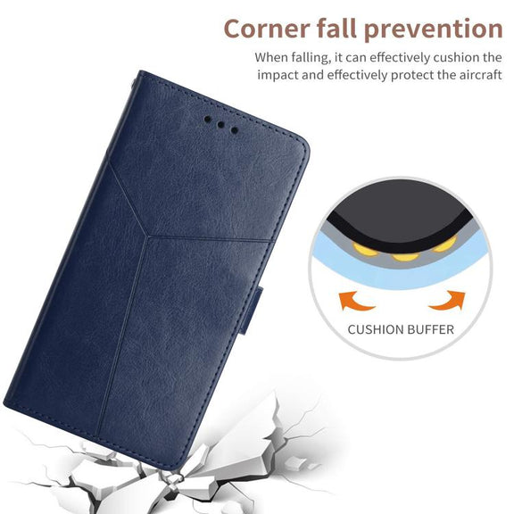 For Tecno Pova 7 4G Y-shaped Pattern Flip Leather Phone Case(Blue)