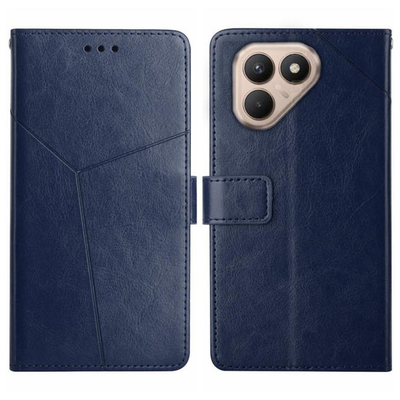 For Tecno Pova 7 4G Y-shaped Pattern Flip Leather Phone Case(Blue)