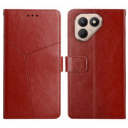 For Tecno Pova 7 4G Y-shaped Pattern Flip Leather Phone Case(Brown)