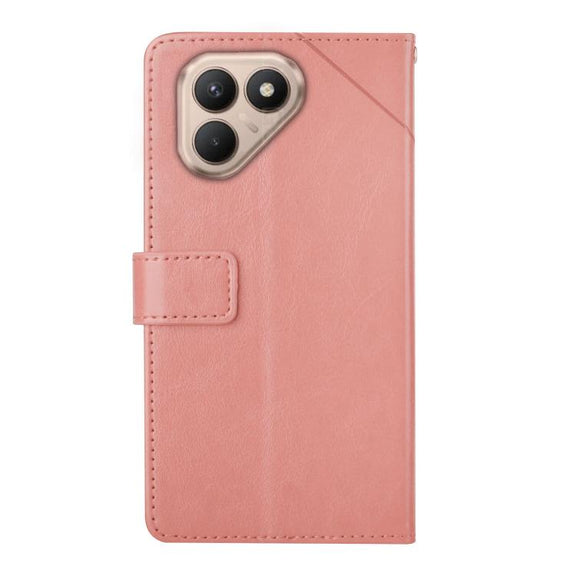For Tecno Pova 7 4G Y-shaped Pattern Flip Leather Phone Case(Pink)