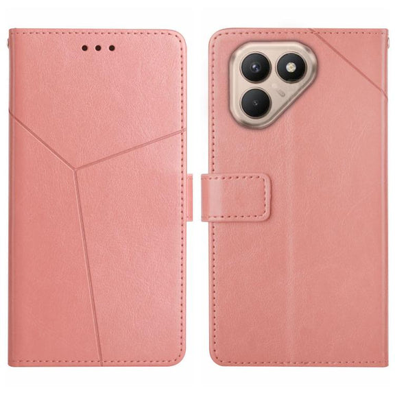 For Tecno Pova 7 4G Y-shaped Pattern Flip Leather Phone Case(Pink)