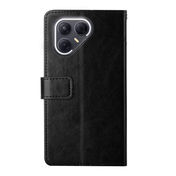 For Tecno Pova 7 5G Y-shaped Pattern Flip Leather Phone Case(Black)