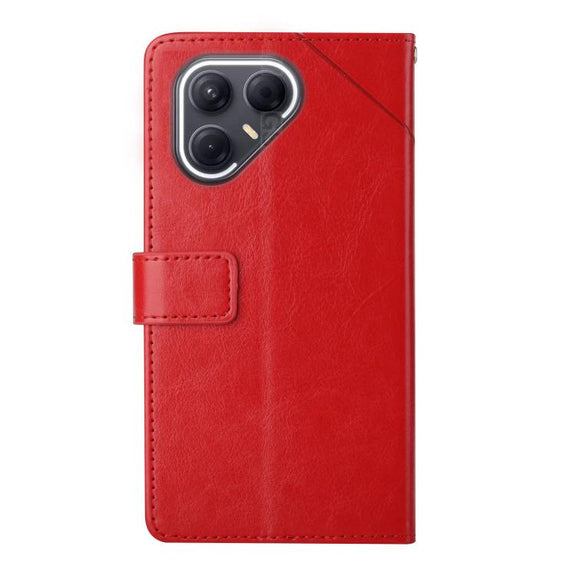 For Tecno Pova 7 5G Y-shaped Pattern Flip Leather Phone Case(Red)