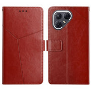 For Tecno Pova 7 5G Y-shaped Pattern Flip Leather Phone Case(Brown)