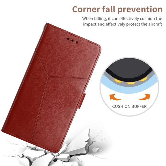 For Tecno Pova 7 5G Y-shaped Pattern Flip Leather Phone Case(Brown)
