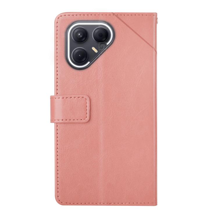 For Tecno Pova 7 5G Y-shaped Pattern Flip Leather Phone Case(Pink)