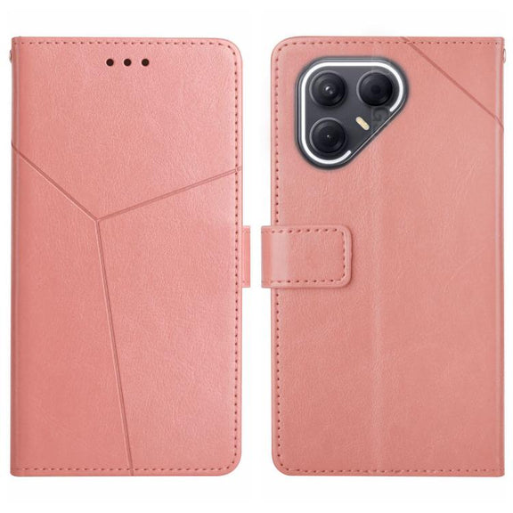 For Tecno Pova 7 5G Y-shaped Pattern Flip Leather Phone Case(Pink)