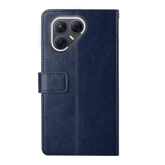 For Tecno Pova 7 Ultra 5G Y-shaped Pattern Flip Leather Phone Case(Blue)