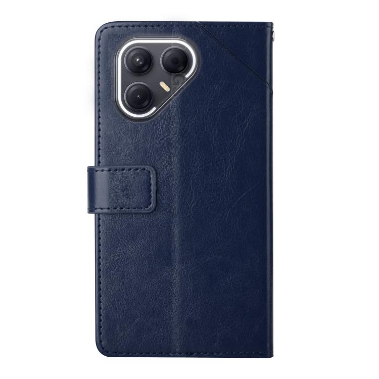 For Tecno Pova 7 Ultra 5G Y-shaped Pattern Flip Leather Phone Case(Blue)