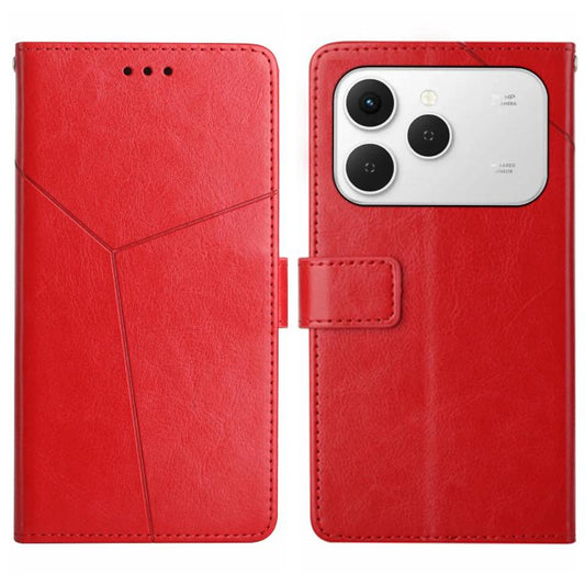 For Tecno Spark 40 4G Y-shaped Pattern Flip Leather Phone Case(Red) - free shipping - PMC Jewellery - Order now!