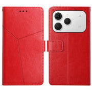 For Tecno Spark 40 4G Y-shaped Pattern Flip Leather Phone Case(Red)