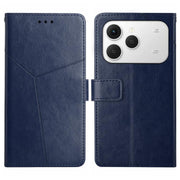 For Tecno Spark 40 4G Y-shaped Pattern Flip Leather Phone Case(Blue)