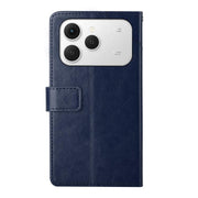 For Tecno Spark 40 4G Y-shaped Pattern Flip Leather Phone Case(Blue)