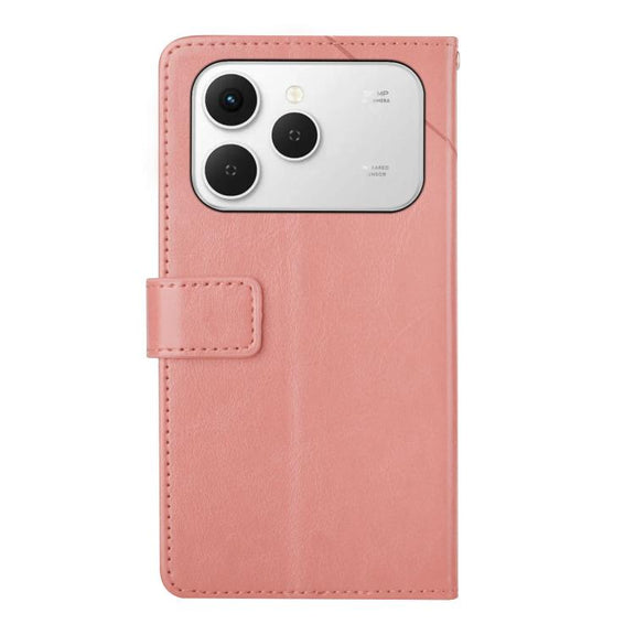 For Tecno Spark 40 4G Y-shaped Pattern Flip Leather Phone Case(Pink)
