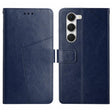 For Tecno Spark 40 Pro 4G Y-shaped Pattern Flip Leather Phone Case(Blue) - free shipping - PMC TechLife - Order now!