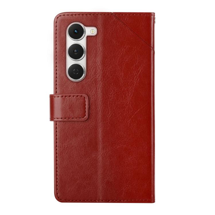 For Tecno Spark 40 Pro 4G Y-shaped Pattern Flip Leather Phone Case(Brown)