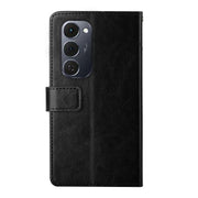 For Tecno Spark 40 Pro+ 4G Y-shaped Pattern Flip Leather Phone Case(Black)