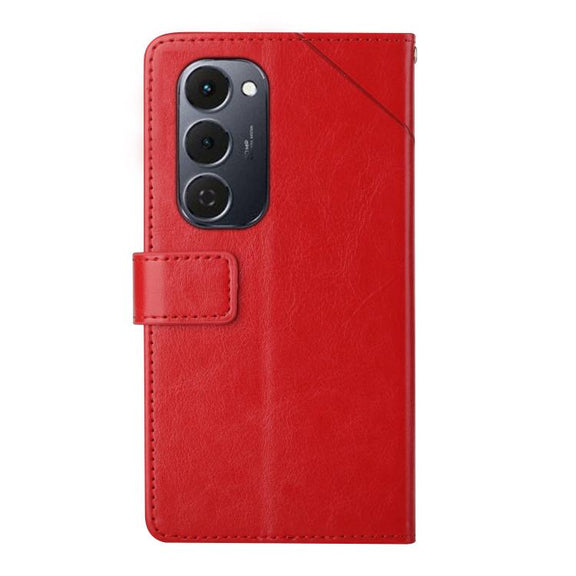 For Tecno Spark 40 Pro+ 4G Y-shaped Pattern Flip Leather Phone Case(Red)