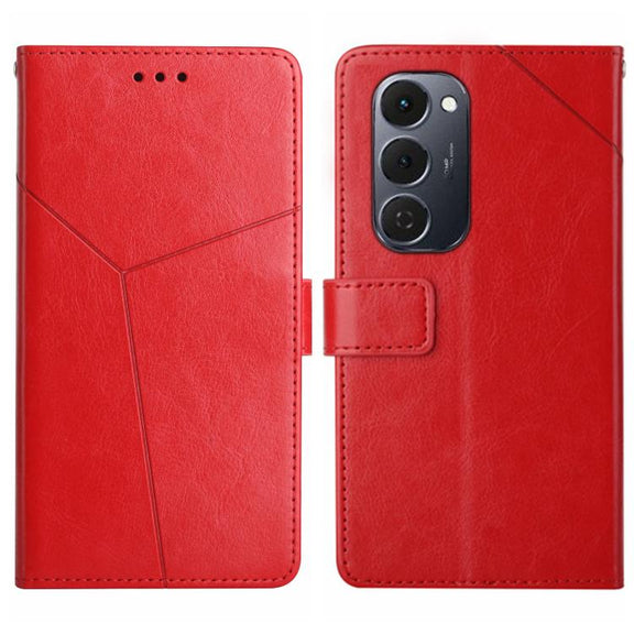 For Tecno Spark 40 Pro+ 4G Y-shaped Pattern Flip Leather Phone Case(Red)