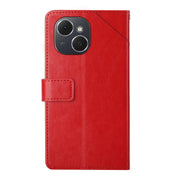 For Tecno Spark 40C Y-shaped Pattern Flip Leather Phone Case(Red)