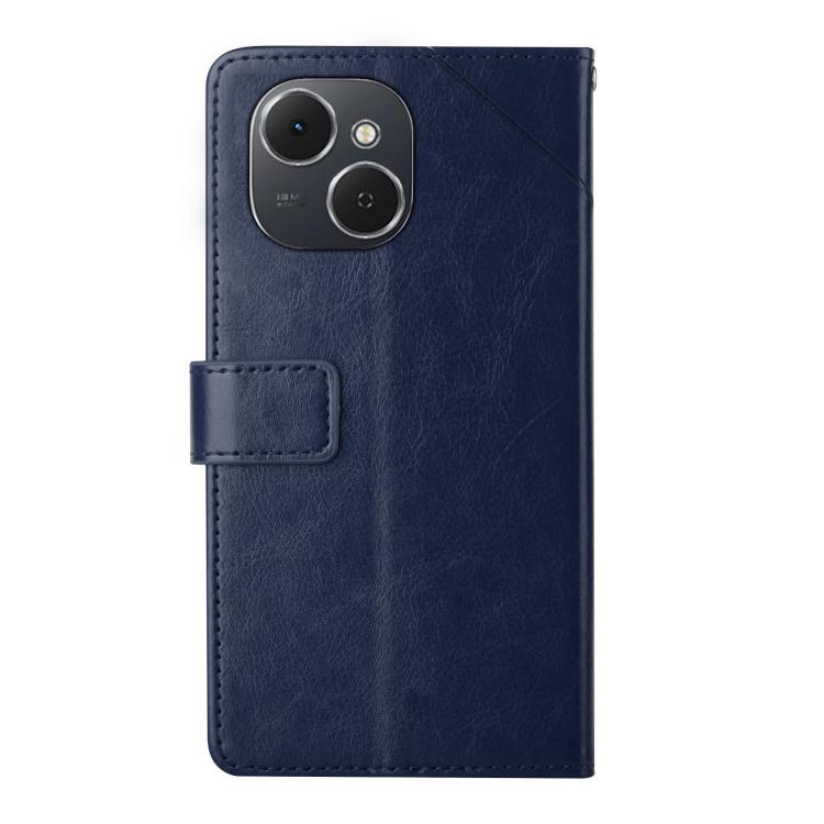 For Tecno Spark 40C Y-shaped Pattern Flip Leather Phone Case(Blue)