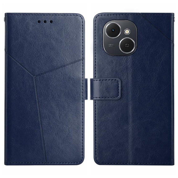 For Tecno Spark 40C Y-shaped Pattern Flip Leather Phone Case(Blue)