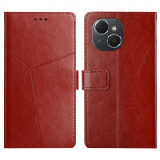 For Tecno Spark 40C Y-shaped Pattern Flip Leather Phone Case(Brown)
