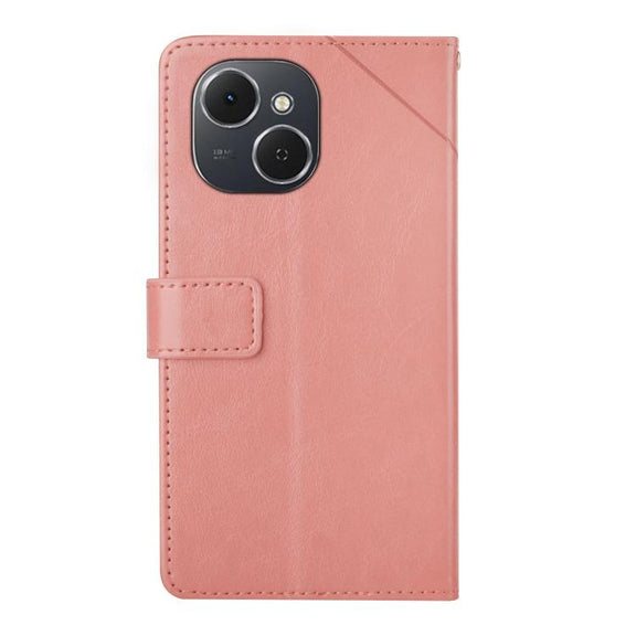 For Tecno Spark 40C Y-shaped Pattern Flip Leather Phone Case(Pink)