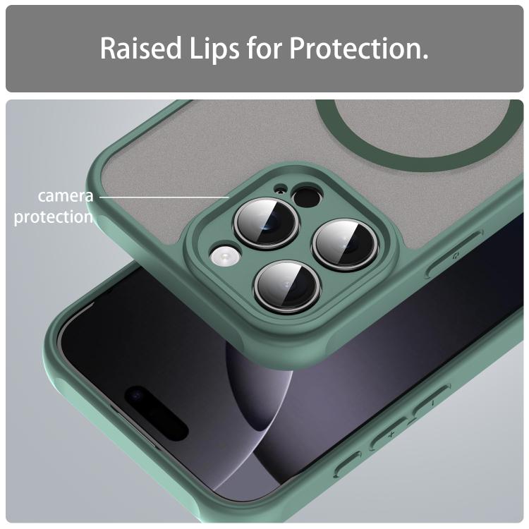 For iPhone 16e Fan Dun Series TPU Hybrid PC Frosted Magsafe Phone Case(Green) - iPhone 16e Cases by PMC TechLife | Online Shopping South Africa | PMC TechLife | Buy Now Pay Later Mobicred