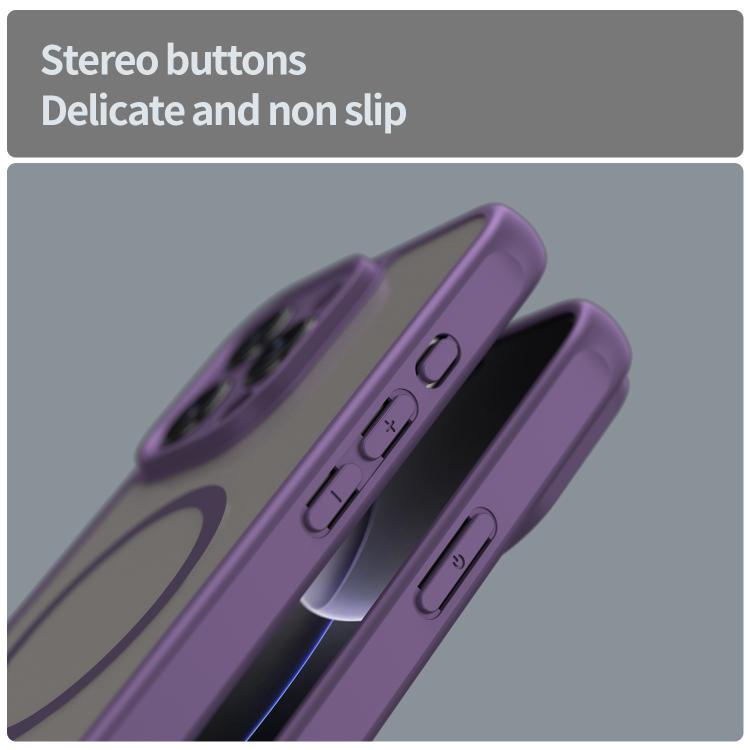 For iPhone 16e Fan Dun Series TPU Hybrid PC Frosted Magsafe Phone Case(Purple)