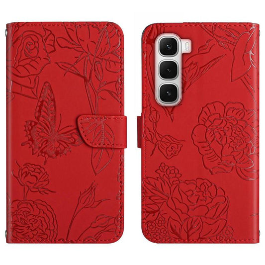 For Infinix Hot 60 Pro+ 4G Skin Feel Butterfly Embossed Flip Leather Phone Case(Red) - free shipping - PMC Jewellery - Order now!