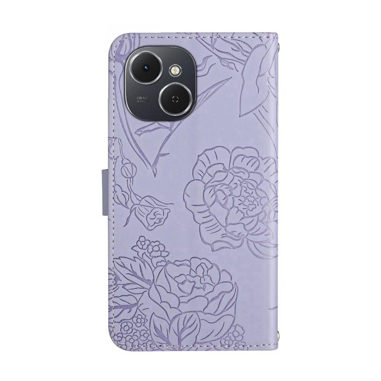 For Tecno Spark 40C Skin Feel Butterfly Embossed Flip Leather Phone Case(Purple)