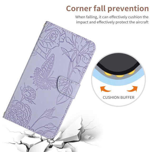 For Tecno Spark 40C Skin Feel Butterfly Embossed Flip Leather Phone Case(Purple)