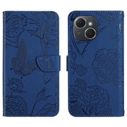 For Tecno Spark 40C Skin Feel Butterfly Embossed Flip Leather Phone Case(Blue)