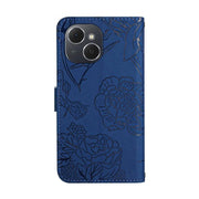 For Tecno Spark 40C Skin Feel Butterfly Embossed Flip Leather Phone Case(Blue)