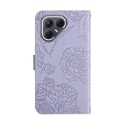 For Tecno Pova 7 5G Skin Feel Butterfly Embossed Flip Leather Phone Case(Purple)