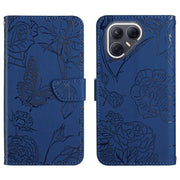 For Tecno Pova 7 5G Skin Feel Butterfly Embossed Flip Leather Phone Case(Blue)