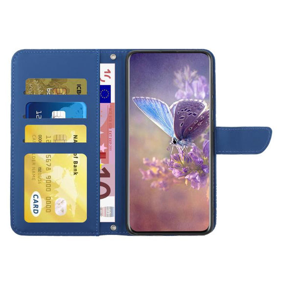 For Tecno Pova 7 5G Skin Feel Butterfly Embossed Flip Leather Phone Case(Blue)