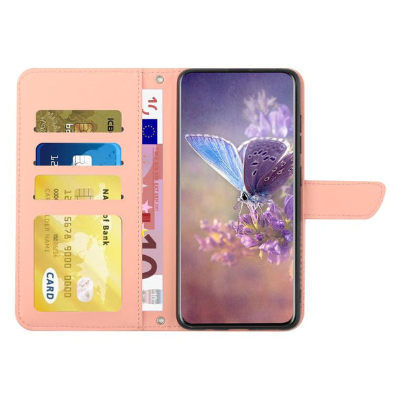For Tecno Pova 7 5G Skin Feel Butterfly Embossed Flip Leather Phone Case(Pink)