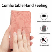 For Tecno Pova 7 5G Skin Feel Butterfly Embossed Flip Leather Phone Case(Pink)